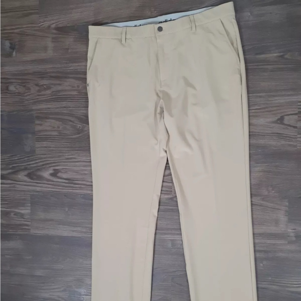 Adidas Mens Athletic Flat Front Golf Pants Tan 38